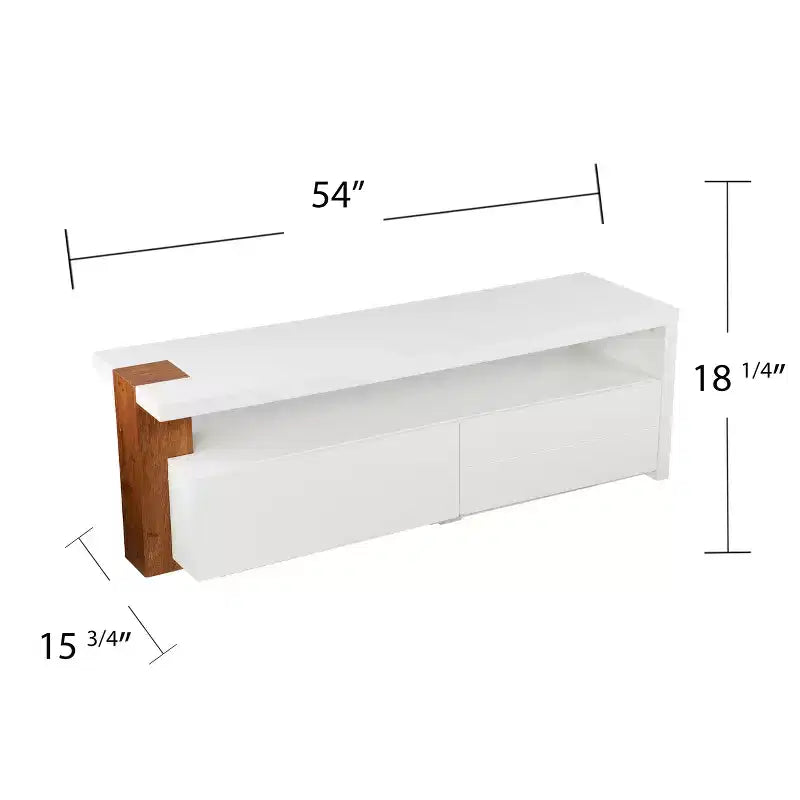 Meuble télé contemporain Harliston avec rangement – Blanc – SEI