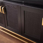 Meuble console média 4 portes Rolliston Contemporain - Noir - SEI