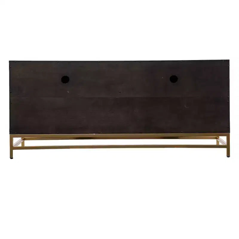 Meuble console média 4 portes Rolliston Contemporain - Noir - SEI