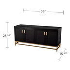 Meuble console média 4 portes Rolliston Contemporain - Noir - SEI