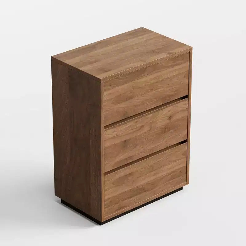 Meuble d'angle de rangement Luck Live Farmhouse 3 tiroirs couleur noyer.