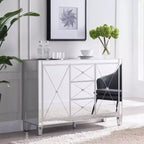 Commode Mirai 3 tiroirs miroir – Argent – SEI