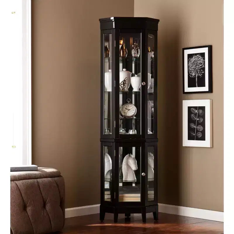 Vitrine d'angle Essex - Noire - SEI