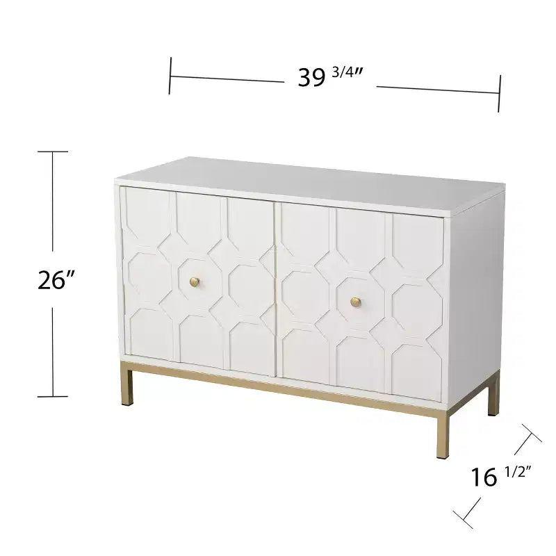 Meuble d'appoint à deux portes Gramdlynn - Blanc - SEI