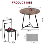 Ensemble de table à manger double trois pièces, table et chaises de salle à manger doubles de cuisine, ensemble de table à manger de cuisine ronde, convient aux petits espaces, appartement
