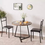 Ensemble de table à manger double trois pièces, table et chaises de salle à manger doubles de cuisine, ensemble de table à manger de cuisine ronde, convient aux petits espaces, appartement