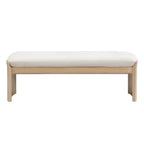 Christopher Knight Home Bellomy Ottoman moderne en bois d'hévéa rembourré de 51,5 pouces
