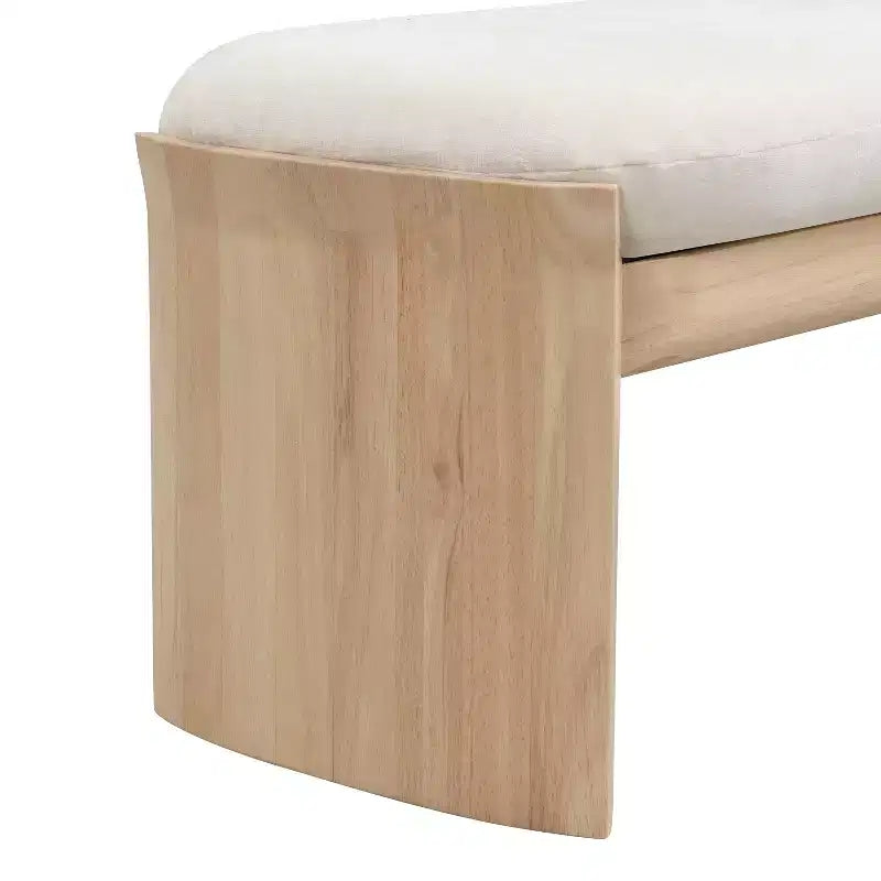 Christopher Knight Home Bellomy Ottoman moderne en bois d'hévéa rembourré de 51,5 pouces