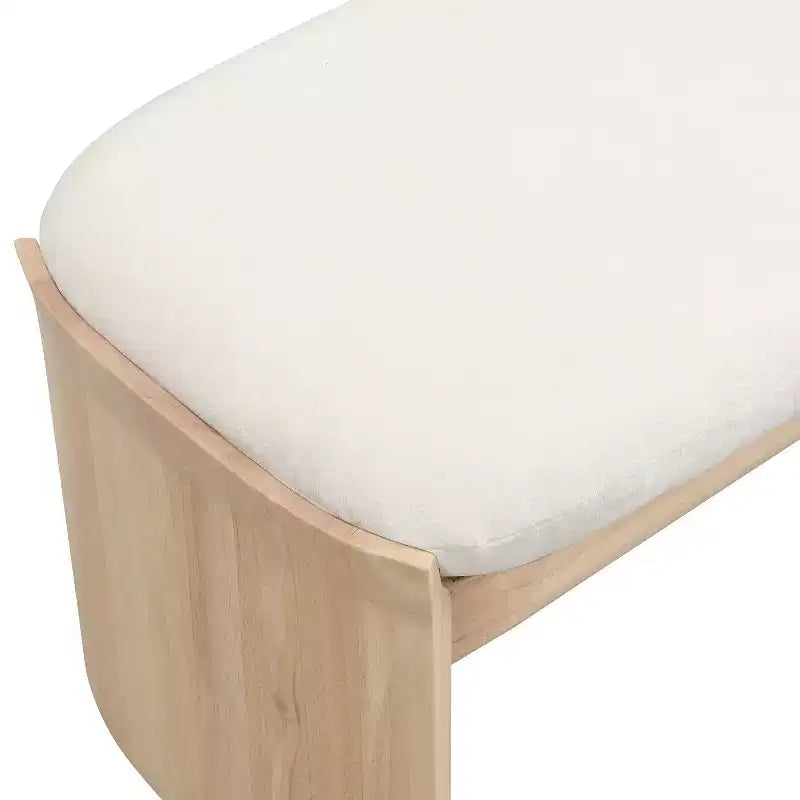 Christopher Knight Home Bellomy Ottoman moderne en bois d'hévéa rembourré de 51,5 pouces