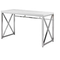 HomeRoots 47 White and Silver Wood and Metal Computer Desk