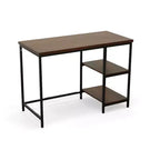Bureau d'ordinateur HomeRoots 42 en bois massif de couleur châtaigne et noir et métal