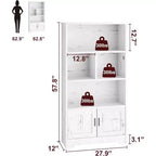 Étagère à 3 niveaux avec lumières LED, étagère de présentation en bois de 147 cm de haut, étagère de rangement ouverte, chambre, salon, bureau