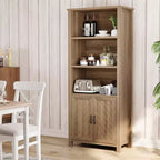 Étagère à 3 niveaux avec lumières LED, étagère de présentation en bois de 147 cm de haut, étagère de rangement ouverte, chambre, salon, bureau