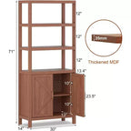 Étagère à 3 niveaux avec lumières LED, étagère de présentation en bois de 147 cm de haut, étagère de rangement ouverte, chambre, salon, bureau