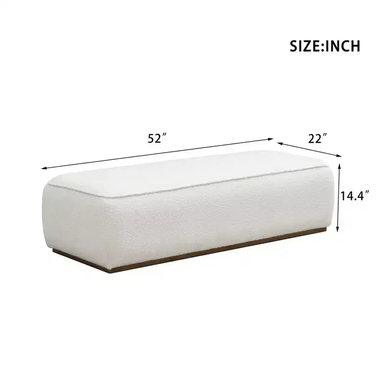 Pouffe rembourré moderne en bouclette et bois d'hévéa Christopher Knight Home Claire