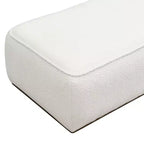 Pouffe rembourré moderne en bouclette et bois d'hévéa Christopher Knight Home Claire