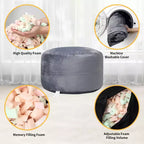 Pouf géant en mousse à mémoire de forme de 120 cm pour adultes, grand canapé avec housse amovible en microfibre moelleuse de 1,2 m