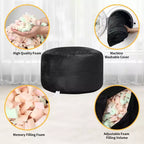 Pouf géant en mousse à mémoire de forme de 120 cm pour adultes, grand canapé avec housse amovible en microfibre moelleuse de 1,2 m