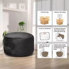 Pouf géant en mousse à mémoire de forme de 120 cm pour adultes, grand canapé avec housse amovible en microfibre moelleuse de 1,2 m