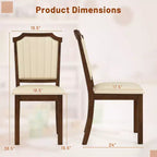 Costway Lot de 2 ou 4 chaises de salle à manger, chaises de cuisine rembourrées avec cuir PU et cadre en bois d'hévéa