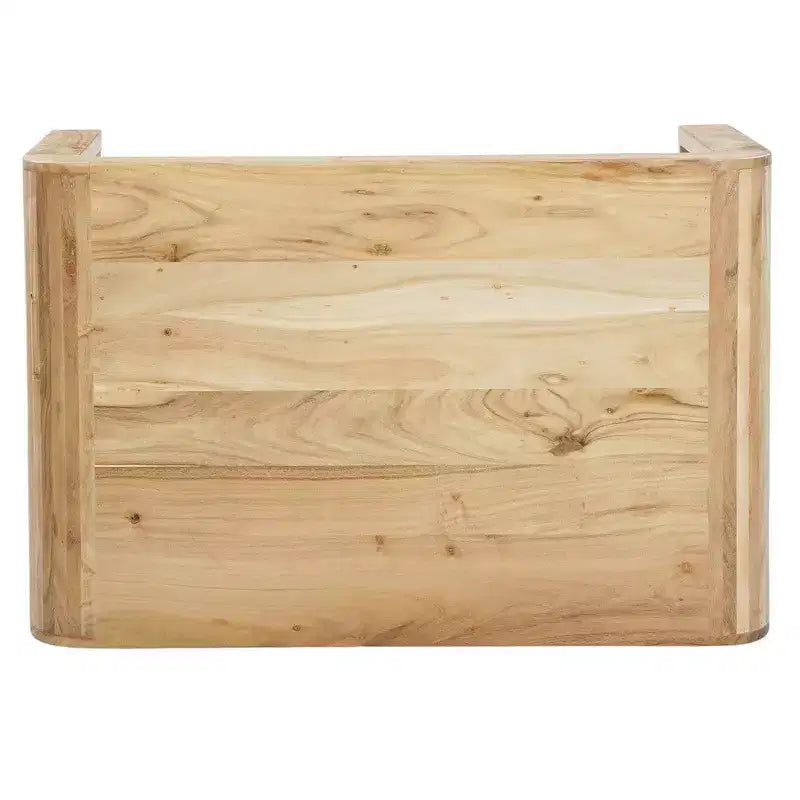 Table basse Royal Hampton, fabriquée à la main en bois d'acacia naturel, plateau rectangulaire incurvé en cascade, 91 cm