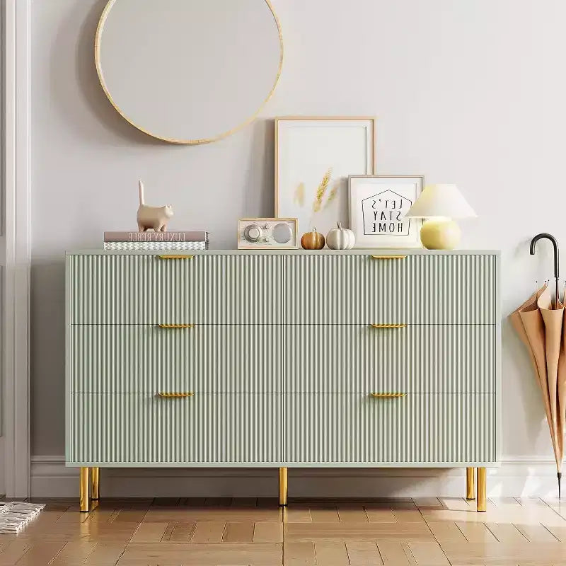 Commode de chambre à 6 tiroirs Zstar, avec poignées métalliques