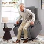 Fauteuil releveur inclinable en cuir PU, meuble réglable pour le dos et les jambes avec 3 positions, poche latérale (largeur d'assise 56 cm + porte-gobelets)