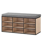 Banc à chaussures Kings Brand Furniture avec coussin et 9 espaces de rangement en bois, organisateur de chaussures, siège d'entrée, banc rembourré