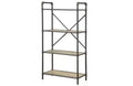 HomeRoots 49 Gray Brown Metal Four Tier Etagere Bookcase