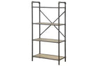 HomeRoots 49 Gray Brown Metal Four Tier Etagere Bookcase