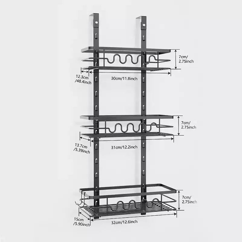 Étagères de rangement suspendues GustoWave pour porte de cuisine ou salle de bain