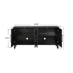 Meuble de rangement GDFStudio Mid Century Modern 62.99'' avec portes sculptées motif floral et étagères réglables