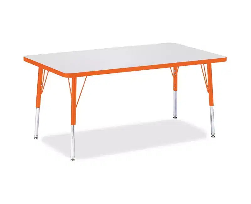 Table rectangulaire Jonti-Craft Berries (30 x 48) hauteur élémentaire, contour coloré, en orange