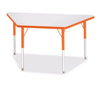 Jonti-Craft Berries Adult-Size Gray Laminate Trapezoid Table (24 x 48) in Orange