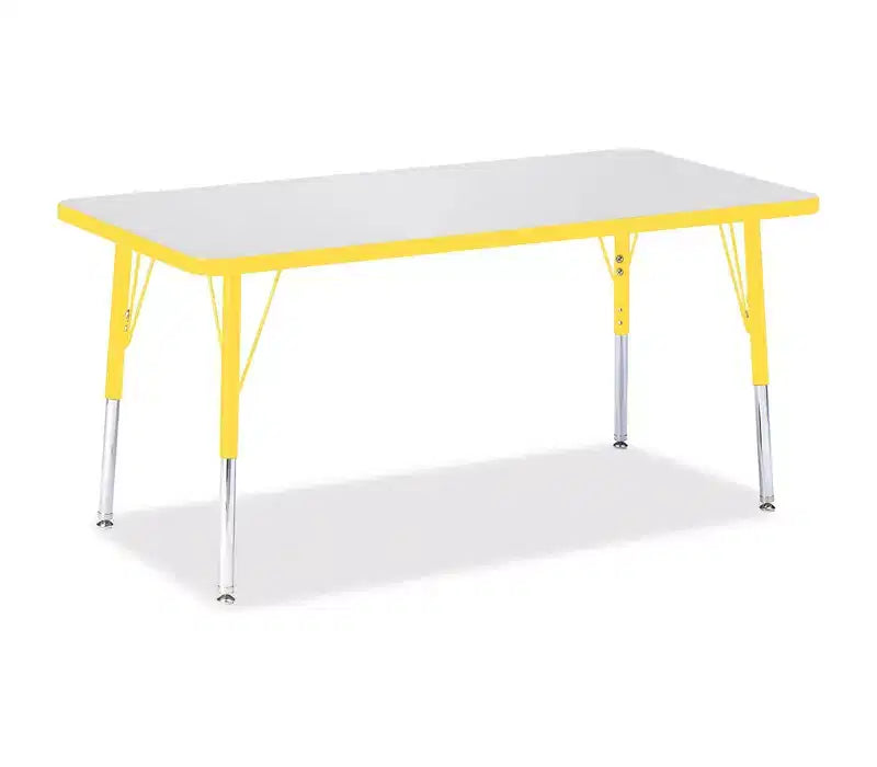 Jonti-Craft Berries Elementary Height Color Edge Rectangle Table (24 x 48) in Yellow