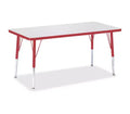 Jonti-Craft Berries Elementary Height Color Edge Rectangle Table (24 x 48) in Red
