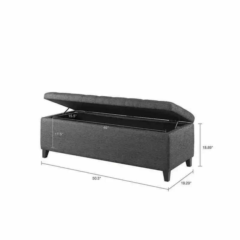 Banc de rangement multifonctionnel Okak avec repose-pieds rembourré capitonné, banc de lit, fermeture douce pour canapé, chambre, entrée