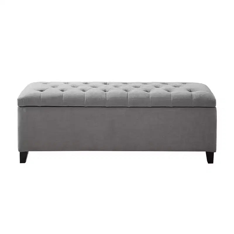 Banc de rangement multifonctionnel Okak avec repose-pieds rembourré capitonné, banc de lit, fermeture douce pour canapé, chambre, entrée