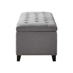 Banc de rangement multifonctionnel Okak avec repose-pieds rembourré capitonné, banc de lit, fermeture douce pour canapé, chambre, entrée