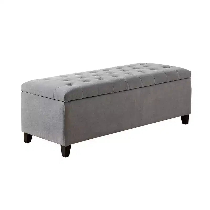 Banc de rangement multifonctionnel Okak avec repose-pieds rembourré capitonné, banc de lit, fermeture douce pour canapé, chambre, entrée