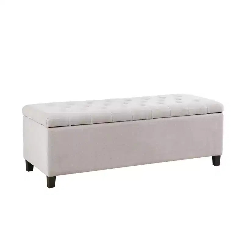 Banc de rangement multifonctionnel Okak avec repose-pieds rembourré capitonné, banc de lit, fermeture douce pour canapé, chambre, entrée