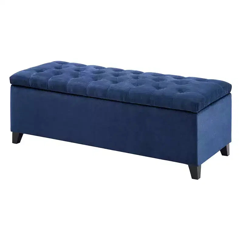 Banc de rangement multifonctionnel Okak avec repose-pieds rembourré capitonné, banc de lit, fermeture douce pour canapé, chambre, entrée
