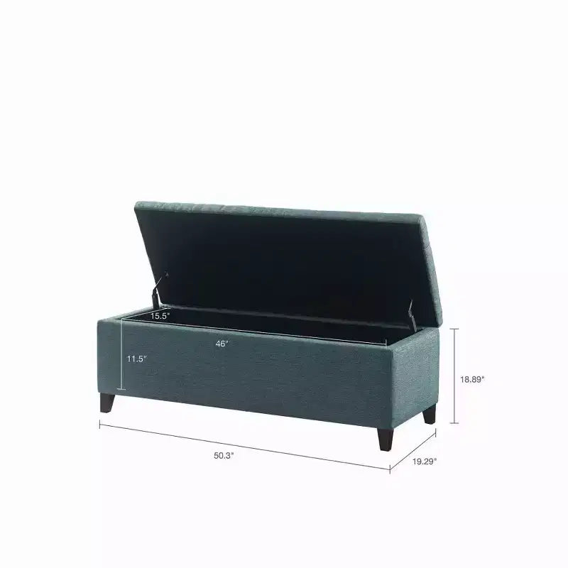 Banc de rangement multifonctionnel Okak avec repose-pieds rembourré capitonné, banc de lit, fermeture douce pour canapé, chambre, entrée