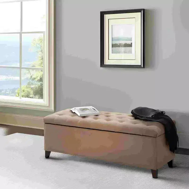Banc de rangement multifonctionnel Okak avec repose-pieds rembourré capitonné, banc de lit, fermeture douce pour canapé, chambre, entrée