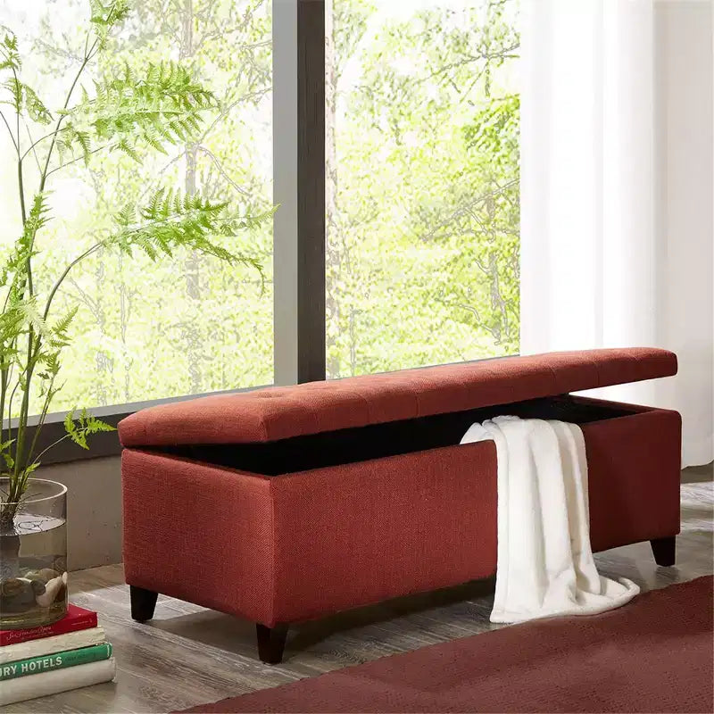 Banc de rangement multifonctionnel Okak avec repose-pieds rembourré capitonné, banc de lit, fermeture douce pour canapé, chambre, entrée