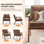 Fauteuil d'appoint Okak Leisure, fauteuil de salon avec dossier extra-épais, fauteuil à oreilles avec pieds en bois massif pour salle de lecture, chambre à coucher
