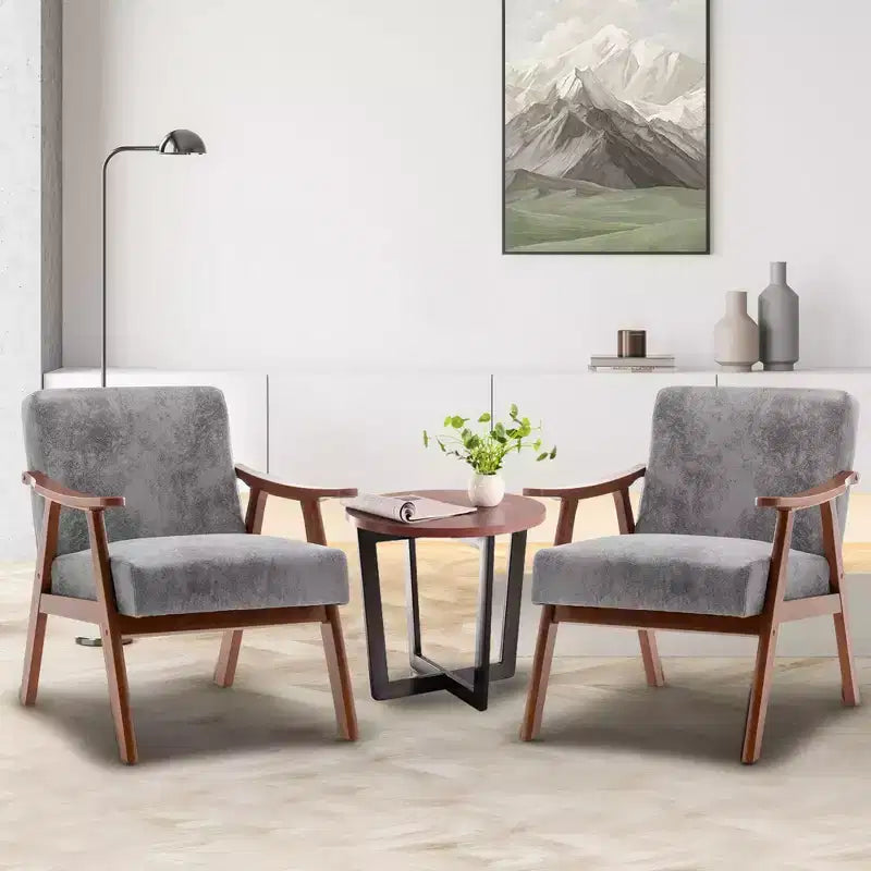 Fauteuil d'appoint Okak Leisure, fauteuil de salon avec dossier extra-épais, fauteuil à oreilles avec pieds en bois massif pour salle de lecture, chambre à coucher
