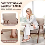 Fauteuil d'appoint Okak Leisure, fauteuil de salon avec dossier extra-épais, fauteuil à oreilles avec pieds en bois massif pour salle de lecture, chambre à coucher
