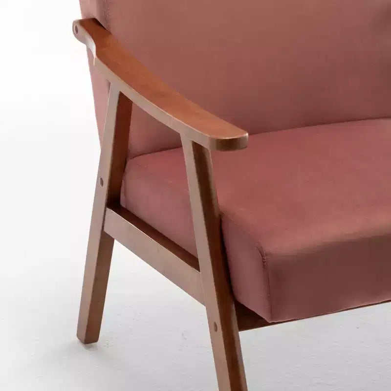 Fauteuil d'appoint Okak Leisure, fauteuil de salon avec dossier extra-épais, fauteuil à oreilles avec pieds en bois massif pour salle de lecture, chambre à coucher
