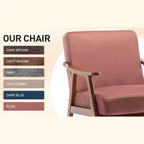 Fauteuil d'appoint Okak Leisure, fauteuil de salon avec dossier extra-épais, fauteuil à oreilles avec pieds en bois massif pour salle de lecture, chambre à coucher